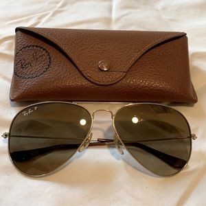 Ray-Ban sunglasses.